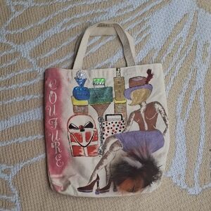 Beige and Pink Women's Tote Bag